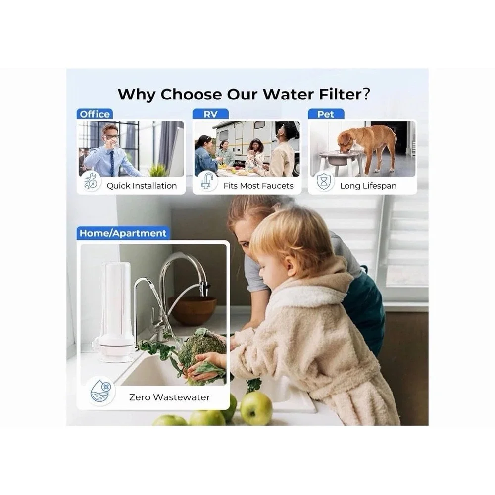 iSpring CT10-W Countertop Water Dispenser With Multi-Layer Faucet Water Filter